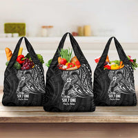 Black Guam Latte Stone Tribal Tattoo Grocery Bag Hafa Adai Six 7 One