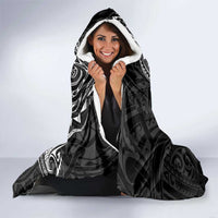 Black Guam Latte Stone Tribal Tattoo Hooded Blanket Hafa Adai Six 7 One