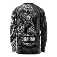 Black Guam Latte Stone Tribal Tattoo Long Sleeve Shirt Hafa Adai Six 7 One