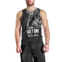 Black Guam Latte Stone Tribal Tattoo Men Tank Top Hafa Adai Six 7 One