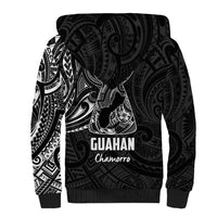 Black Guam Latte Stone Tribal Tattoo Sherpa Hoodie Hafa Adai Six 7 One