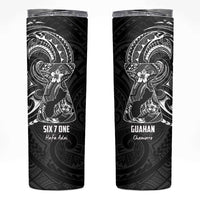 Black Guam Latte Stone Tribal Tattoo Skinny Tumbler Hafa Adai Six 7 One LT9 Black - Polynesian Pride