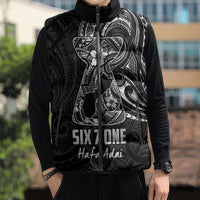 Black Guam Latte Stone Tribal Tattoo Sleeveless Puffer Jacket Hafa Adai Six 7 One - Polynesian Pride