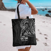 Black Guam Latte Stone Tribal Tattoo Tote Bag Hafa Adai Six 7 One - Polynesian Pride