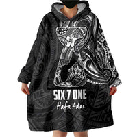 Black Guam Latte Stone Tribal Tattoo Wearable Blanket Hoodie Hafa Adai Six 7 One