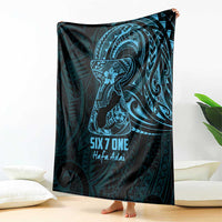 Blue Guam Latte Stone Tribal Tattoo Blanket Hafa Adai Six 7 One