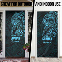 Blue Guam Latte Stone Tribal Tattoo Door Cover Hafa Adai Six 7 One - Polynesian Pride