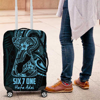 Blue Guam Latte Stone Tribal Tattoo Luggage Cover Hafa Adai Six 7 One