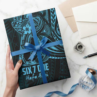 Blue Guam Latte Stone Tribal Tattoo Wrapping Paper Hafa Adai Six 7 One - Polynesian Pride