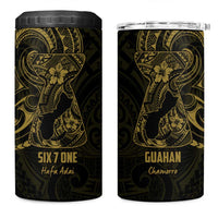 Gold Guam Latte Stone Tribal Tattoo 4 in 1 Can Cooler Tumbler Hafa Adai Six 7 One LT9 One Size: 16 oz Gold - Polynesian Pride