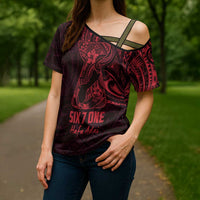 Oxblood Guam Latte Stone Tribal Tattoo Cross Shoulder Shirt Hafa Adai Six 7 One LT9 - Polynesian Pride