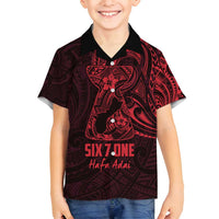 Oxblood Guam Latte Stone Tribal Tattoo Family Matching Long Sleeve Bodycon Dress and Hawaiian Shirt Hafa Adai Six 7 One