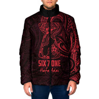 Oxblood Guam Latte Stone Tribal Tattoo Padded Jacket Hafa Adai Six 7 One - Polynesian Pride