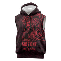 Oxblood Guam Latte Stone Tribal Tattoo Sleeveless Hoodie Hafa Adai Six 7 One LT9 Oxblood - Polynesian Pride