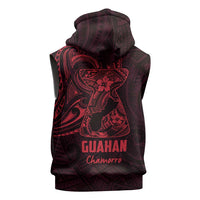 Oxblood Guam Latte Stone Tribal Tattoo Sleeveless Zip Hoodie Hafa Adai Six 7 One - Polynesian Pride