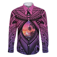 Guam Chamorro Artsy Family Matching Short Sleeve Bodycon Dress and Hawaiian Shirt Guahan Sunset Beach