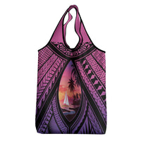 Guam Chamorro Artsy Grocery Bag Guahan Sunset Beach