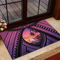 Guam Chamorro Artsy Rubber Doormat Guahan Sunset Beach