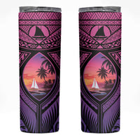 Guam Chamorro Artsy Skinny Tumbler Guahan Sunset Beach