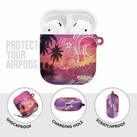 Guam Latte Stone with Map AirPods Case Bougainvillea Beach Sunset - Polynesian Pride