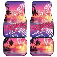 Guam Latte Stone with Map Car Mats Bougainvillea Beach Sunset