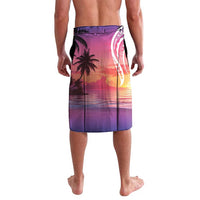 Guam Latte Stone with Map Lavalava Bougainvillea Beach Sunset