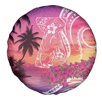 Guam Latte Stone with Map Spare Tire Cover Bougainvillea Beach Sunset