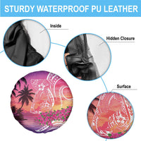 Guam Latte Stone with Map Spare Tire Cover Bougainvillea Beach Sunset