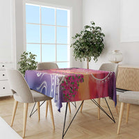Guam Latte Stone with Map Tablecloth Bougainvillea Beach Sunset LT9 - Polynesian Pride