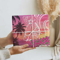 Guam Latte Stone with Map Wrapping Paper Bougainvillea Beach Sunset - Polynesian Pride