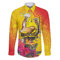 Papua New Guinea Cultural Tropical Flowers Family Matching Puletasi and Hawaiian Shirt