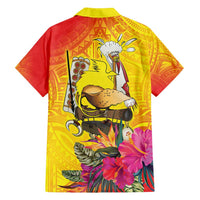 Papua New Guinea Cultural Tropical Flowers Family Matching Summer Maxi Dress and Hawaiian Shirt