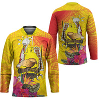 Papua New Guinea Cultural Tropical Flowers Hockey Jersey - Polynesian Pride