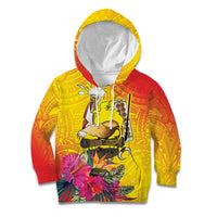 Papua New Guinea Cultural Tropical Flowers Kid Hoodie
