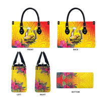 Papua New Guinea Cultural Tropical Flowers Leather Bag - Polynesian Pride
