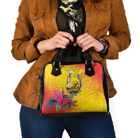 Papua New Guinea Cultural Tropical Flowers Shoulder Handbag LT9 - Polynesian Pride