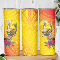 Papua New Guinea Cultural Tropical Flowers Skinny Tumbler LT9 - Polynesian Pride
