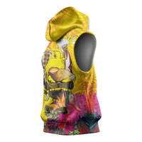 Papua New Guinea Cultural Tropical Flowers Sleeveless Hoodie - Polynesian Pride