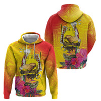 Papua New Guinea Cultural Tropical Flowers Zip Hoodie
