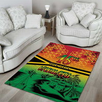 Hapi 45th Indipendens Dei Vanuatu Area Rug Yumi 1980 with Vanuatuan Beach Landscape