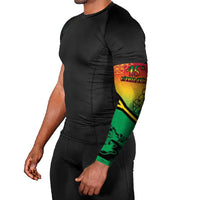 Hapi 45th Indipendens Dei Vanuatu Arm Sleeves Yumi 1980 with Vanuatuan Beach Landscape - Polynesian Pride