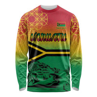 Hapi 45th Indipendens Dei Vanuatu Long Sleeve Shirt Yumi 1980 with Vanuatuan Beach Landscape