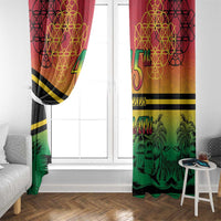 Hapi 45th Indipendens Dei Vanuatu Window Curtain Yumi 1980 with Vanuatuan Beach Landscape