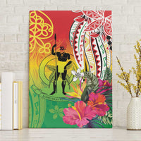 Vanuatu 45th Anniversary Canvas Wall Art Polynesian with Sand Drawing Pattern