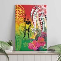 Vanuatu 45th Anniversary Canvas Wall Art Polynesian with Sand Drawing Pattern