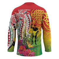 Vanuatu 45th Anniversary Hockey Jersey Polynesian with Sand Drawing Pattern - Polynesian Pride