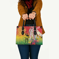 Vanuatu 45th Anniversary Leather Bag Polynesian with Sand Drawing Pattern - Polynesian Pride