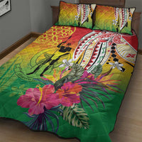 Vanuatu 45th Anniversary Quilt Bed Set Polynesian with Sand Drawing Pattern