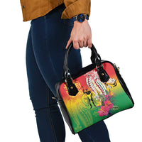 Vanuatu 45th Anniversary Shoulder Handbag Polynesian with Sand Drawing Pattern LT9 - Polynesian Pride