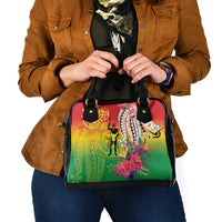 Vanuatu 45th Anniversary Shoulder Handbag Polynesian with Sand Drawing Pattern LT9 - Polynesian Pride